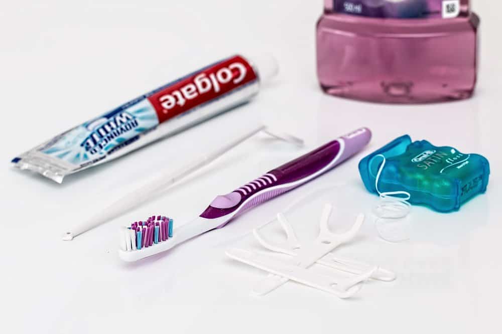 Tooth brush, toothpaste, and dental flossing tools